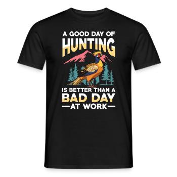 Une bonne journée de chasse vaut mieux qu’une mauvaise - T-shirt homme - noir - Devant - AI Model Male 178 light (178cm)
