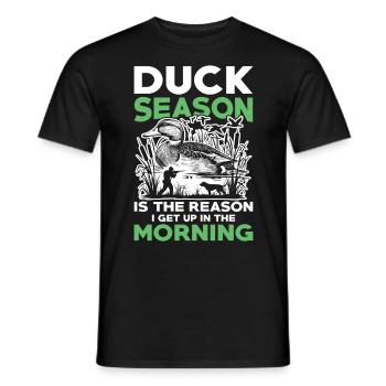 Duck hunters shoot heavier loads flag - Men's T-Shirt - black - Front - AI Model Male 178 light (178cm)