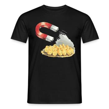 Drôle de poulet, l’aimant attire les poussins – Drôle - T-shirt homme - noir - Devant - AI Model Male 178 light (178cm)