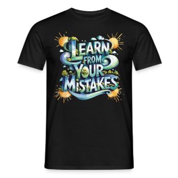 Apprenez de vos erreurs avec un style inspirant - T-shirt homme - noir - Devant - AI Model Male 178 light (178cm)