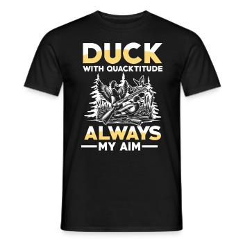Duck hunters shoot heavier loads flag - Men's T-Shirt - black - Front - AI Model Male 178 light (178cm)