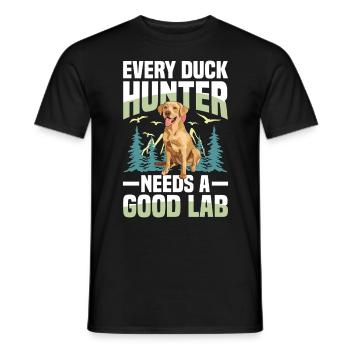 Chasse au Labrador - T-shirt homme - noir - Devant - AI Model Male 178 light (178cm)