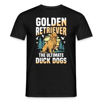 Golden Retriever : les chiens de chasse au canard par excellence - T-shirt homme - noir - Devant - AI Model Male 178 light (178cm)