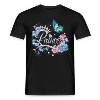 Des fleurs et des papillons pour les princesses – - T-shirt homme - noir - Devant - AI Model Male 178 light (178cm)