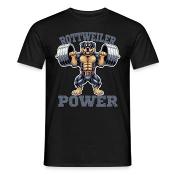 Rottweiler Power Gym Powerlifting Strength - Men's T-Shirt - black - Front - AI Model Male 178 light (178cm)
