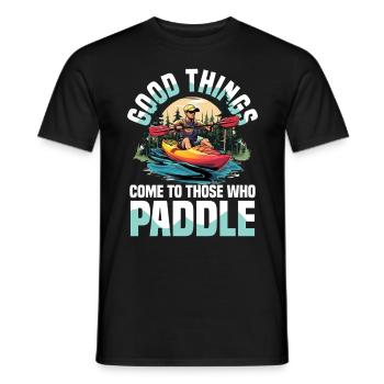 Gute Dinge Kommen Zu Denen Die Paddeln - Männer T-Shirt - Schwarz - Vorne - AI Model Male 178 light (178cm)