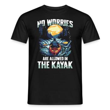No worries allowed in the kayak: discover the - Men's T-Shirt - black - Front - AI Model Male 178 light (178cm)
