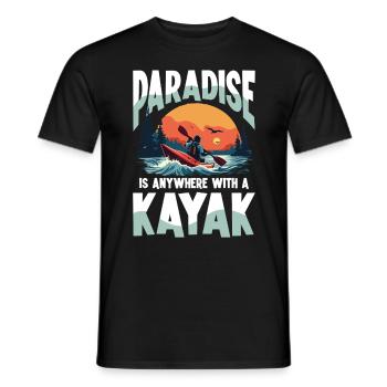 Le paradis est partout avec le kayak - T-shirt homme - noir - Devant - AI Model Male 178 light (178cm)