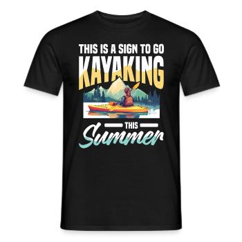 This is a sign for kayaking this summer - Men's T-Shirt - black - Front - AI Model Male 178 light (178cm)