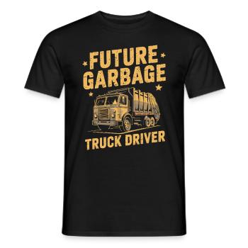 Futur conducteur de camion à ordures : fierté et aventure - T-shirt homme - noir - Devant - AI Model Male 178 light (178cm)