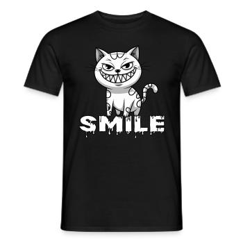 Smiling Cat Grin Smile for Cat Lover - Men's T-Shirt - black - Front - AI Model Male 178 light (178cm)