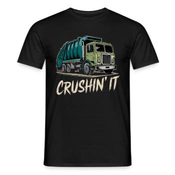 Camion d’éboueur Crushin' It Style - T-shirt homme - noir - Devant - AI Model Male 178 light (178cm)