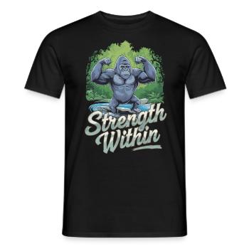 Kraft In Dir: Entdecke Die Stärke Des Gorillas In - Männer T-Shirt - Schwarz - Vorne - AI Model Male 178 light (178cm)