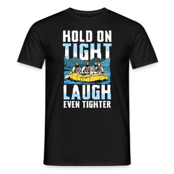 Rafting Abenteuer: Halte Dich Fest, Lache Noch - Männer T-Shirt - Schwarz - Vorne - AI Model Male 178 light (178cm)