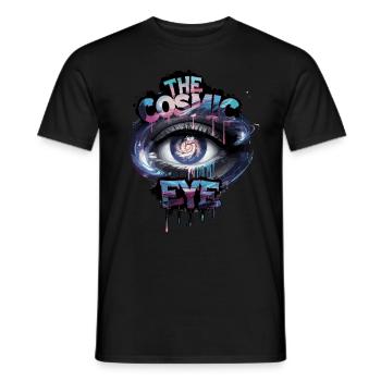 The Cosmic Eye Street Art Vision Cosmic - Men's T-Shirt - black - Front - AI Model Male 178 light (178cm)