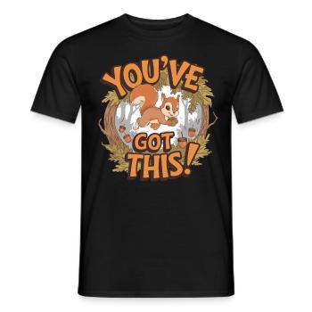 Du Schaffst Das! Eichhörnchen Mit Eichel - Männer T-Shirt - Schwarz - Vorne - AI Model Male 178 light (178cm)