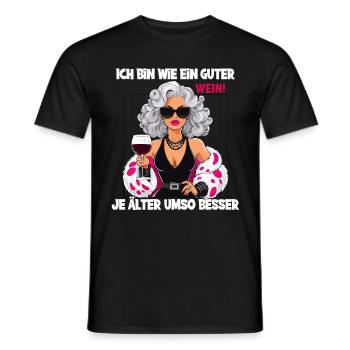 Ich Bin Wie Ein Guter Wein, Je Älter Umso Besser - Männer T-Shirt - Schwarz - Vorne - AI Model Male 178 light (178cm)