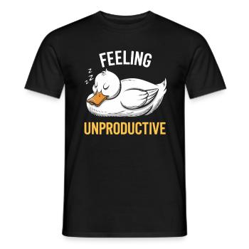 Feeling Unproductive Duck Illustration - Men's T-Shirt - black - Front - AI Model Male 178 light (178cm)
