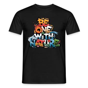 Eins Mit Der Natur: Lebe Im Einklang Mit Den - Männer T-Shirt - Schwarz - Vorne - AI Model Male 178 light (178cm)