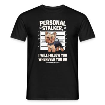 Personal Stalker Hund Begleitet Dich Überall Hin - Männer T-Shirt - Schwarz - Vorne - AI Model Male 178 light (178cm)