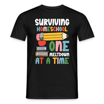 Überleben Homeschool Ein Zusammenbruch Nach Dem - Männer T-Shirt - Schwarz - Vorne - AI Model Male 178 light (178cm)