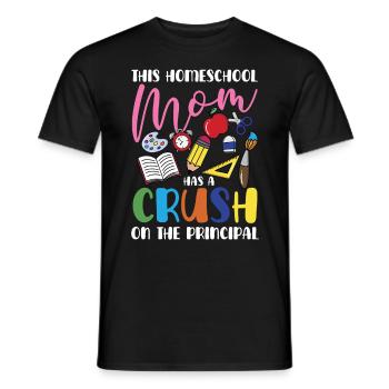 This homeschool mom has a crush on the - Men's T-Shirt - black - Front - AI Model Male 178 light (178cm)