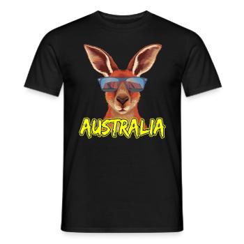 Kangourou cool avec des lunettes de soleil Australie design - T-shirt homme - noir - Devant - AI Model Male 178 light (178cm)