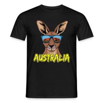 Cooles Känguru mit Sonnenbrille Australien Motiv - Männer T-Shirt - Schwarz - Vorne - AI Model Male 178 light (178cm)