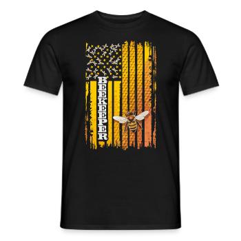 Abeille Abeille Drapeau Rayure Miel - T-shirt homme - noir - Devant - AI Model Male 178 light (178cm)