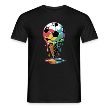 Plaisir de la crème glacée de football colorée pour les fans de sport - T-shirt homme - noir - Devant - AI Model Male 178 light (178cm)
