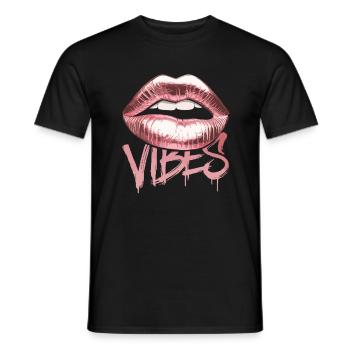 Lips Vibes Stylish art for the trend-conscious - Men's T-Shirt - black - Front - AI Model Male 178 light (178cm)