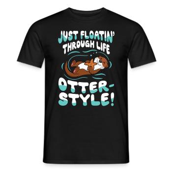 Otter Style für einen Otter Fan - Männer T-Shirt - Schwarz - Vorne - AI Model Male 178 light (178cm)