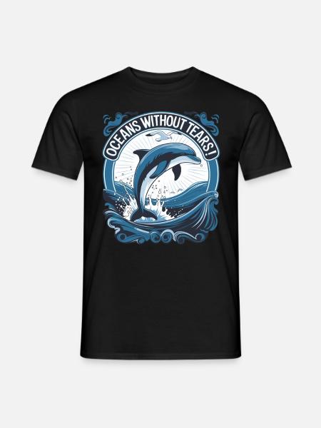 Oceans Without Tears Dolphine - Männer T-Shirt - Schwarz