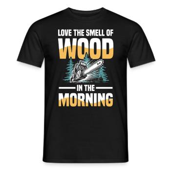 Love The Smell Of Wood In The Morning - Männer T-Shirt - Schwarz - Vorne - AI Model Male 178 light (178cm)