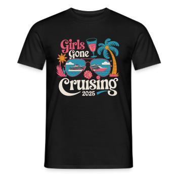 Girls Gone Cruising 2025 Sunglasses Palm Trees - Men's T-Shirt - black - Front - AI Model Male 178 light (178cm)
