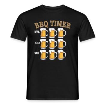Minuterie de barbecue Amateur de bière Soirée barbecue Humoristique - T-shirt homme - noir - Devant - AI Model Male 178 light (178cm)
