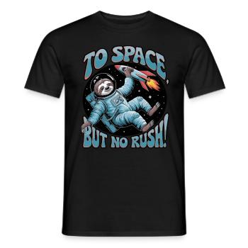 Cozy space trip with sloth astronaut - Men's T-Shirt - black - Front - AI Model Male 178 light (178cm)