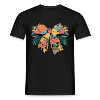 Colorful Floral Bow with Tropical Elements - Men's T-Shirt - black - Front - AI Model Male 178 light (178cm)