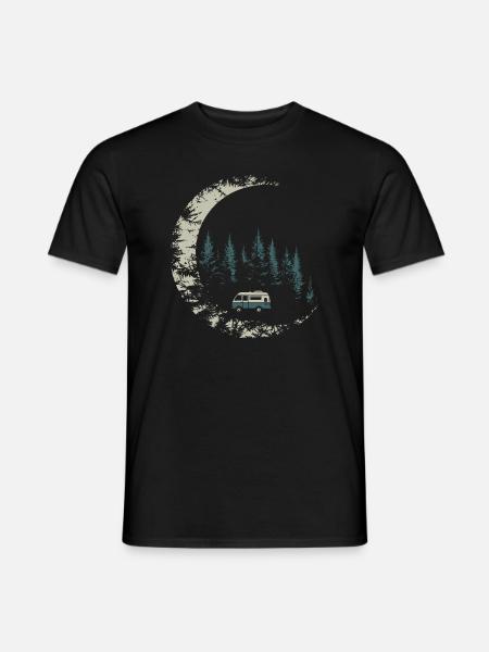 Camper in the moonlight - Men's T-Shirt - black