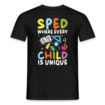 Sonderpädagogik Wo Jedes Kind Einzigartig Ist - Männer T-Shirt - Schwarz - Vorne - AI Model Male 178 light (178cm)