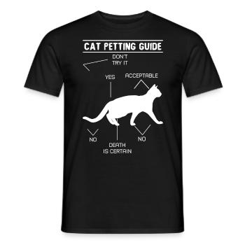 Guide de caresses pour chat - T-shirt homme - noir - Devant - AI Model Male 178 light (178cm)