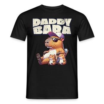 Daddybara Capybara Vater Papa - Männer T-Shirt - Schwarz - Vorne - AI Model Male 178 light (178cm)