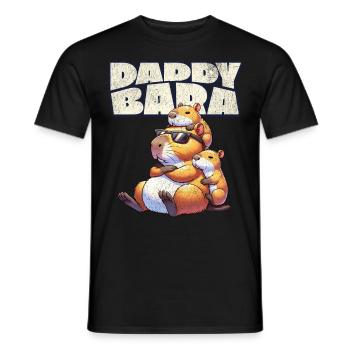 Daddybara Capybara Vater Papa - Männer T-Shirt - Schwarz - Vorne - AI Model Male 178 light (178cm)