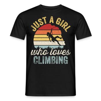Just a girl who loves Climbing - Männer T-Shirt - Schwarz - Vorne - AI Model Male 178 light (178cm)