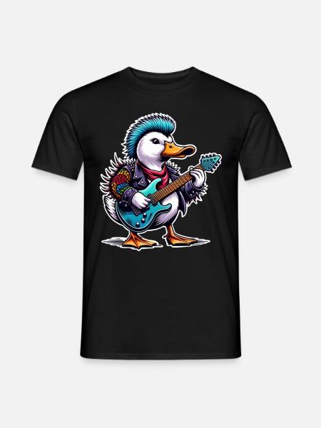 Duck Rock and Roll Guitarrista - Camiseta hombre - negro
