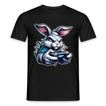 Gaming Hase - Männer T-Shirt - Schwarz - Vorne - AI Model Male 178 light (178cm)