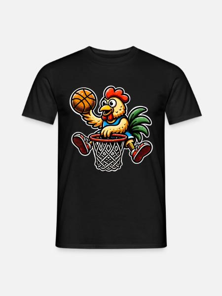 Basketball Chicken - Männer T-Shirt - Schwarz