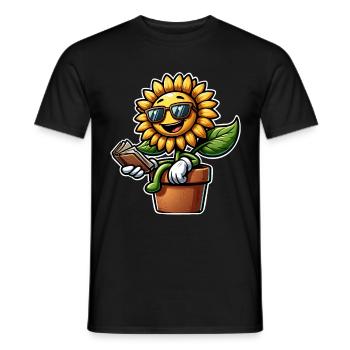 Lecture de livre de tournesol - T-shirt homme - noir - Devant - AI Model Male 178 light (178cm)