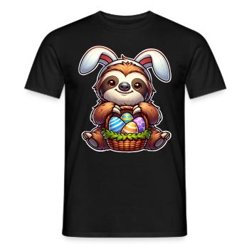 Ostern Faultier - Männer T-Shirt - Schwarz - Vorne - AI Model Male 178 light (178cm)