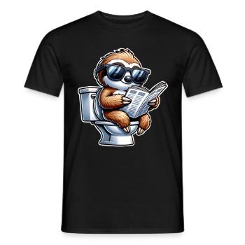 Journal de toilette paresseux - T-shirt homme - noir - Devant - AI Model Male 178 light (178cm)